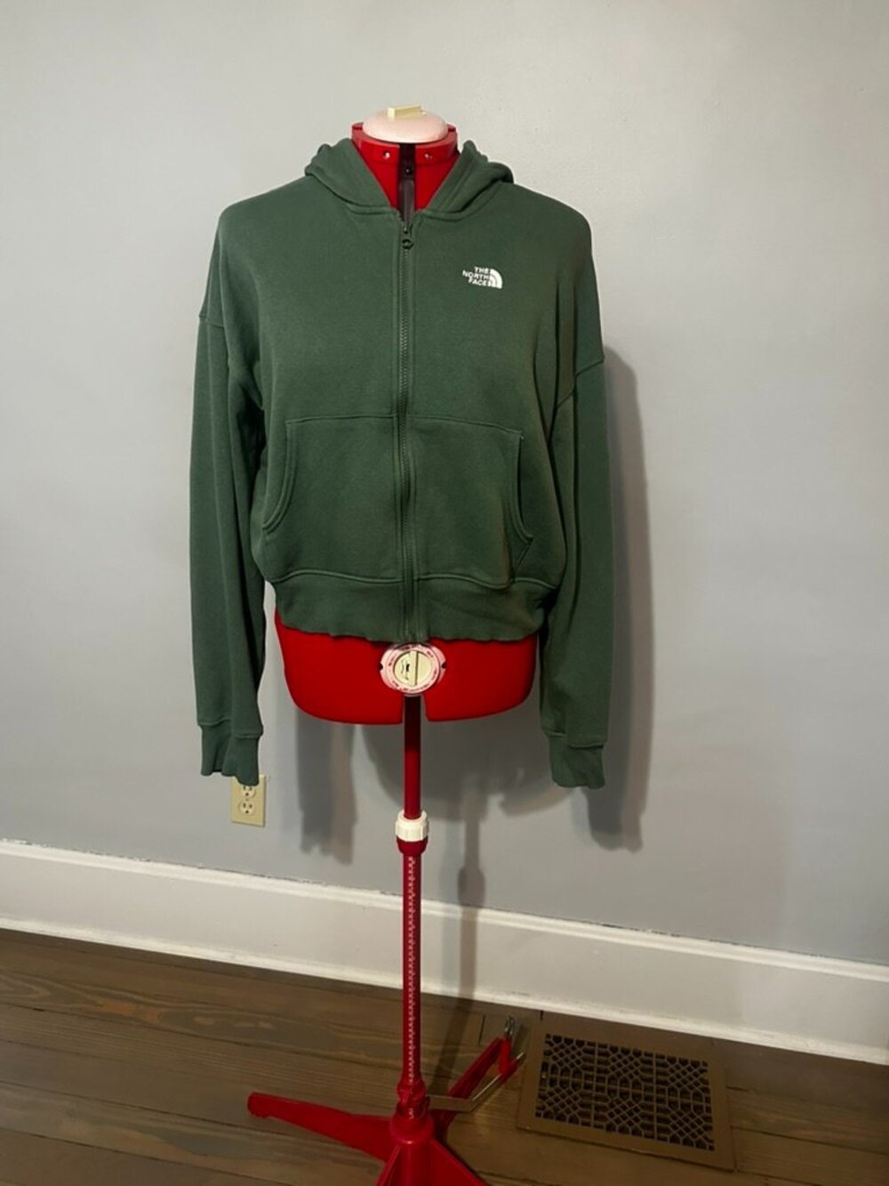 Women's NorthFace Evolution Full-Zip Hoodie, Green - Medium